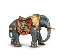Qectial Statuette Éléphant Figurine Décor, Petit Trompe Enroulée, Longueur Environ 16.5cm Largeur Environ 8cm Hauteur Environ 11.5cm Poids Environ 1.25kg