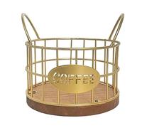 Qectial Support à Dosette Café Organisateur Panier Capsules Récipient Stockage Métal Design Creux Convient à Cuisine Maison Café Commerce Hôtel, or