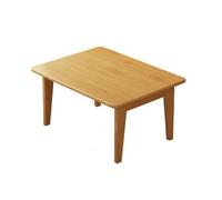 Qectial Table Basse Pliante en Bambou Naturel Table Thé Tatami Style Japonais Table d'Appoint Repliable pour Collation Travail Lecture Balcon Adaptée aux, Naturel, 60 37 26.2cm