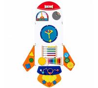 Qectial Tableau D'éveil Mural en Forme Fusée Interactif Jeu Sensoriel Mural Élémen Interactifs Coloré pr Jeunes,