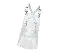 Qectial Tablier de Cuisine pour Griller et Cuire Au Four, Transparent, 60 Cm, Convient Aux Coiffeurs et Aux Cafés, Blanche