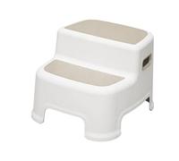 Qectial Tabouret Marchepied Double Escalier Enfant Surface Antidérapante Résistant à L'Eau Facile à Nettoyer Convient Salle de Bain Cuisine Chambre Jeux, Gris