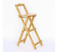 Qectial Tabouret Pliable Dossier Chaise Comptoir Siège Barre Tabouret Haut Pliant en Bambou Léger Cadre Charnière à Pliage Plat Barres Repose-Pieds Assise, Grand - 96CM, Original