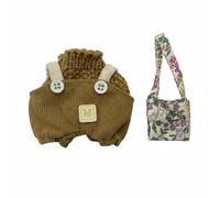 Qectial Tenue de Poupée Ensemble Vêtements Salopette Pull Petit Sac Fabrication Soignée en Maille et Velours avec Boutons , 006