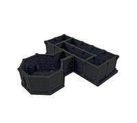 Qectial Terrain Maze Accessoire Miniature Décor Labyrinthique Jeu de Table Modèle Architecture Objet Compact en PP à Personnaliser Adapté Décoration Bureau Co, Noir