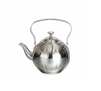 Qectial Théière en Acier Inoxydable Bouilloire Théière Carafe Verseuse avec Infuseur Intégré Maille Fine Poignée Résistante à la Chaleur et Finition Polie, Array, Argent
