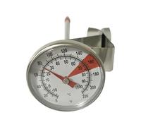 Qectial Thermomètre à Lait, Thermomètre à Café, En Acier Inoxydable avec Clip de Cuisine