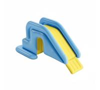 Qectial Toboggan Gonflable Enfant Glissière Jeu Intérieur Piste Structure Large et Stable en PVC Rails Latéraux Sécurisants Pompe à Pied Fournie Base, Bleu Clair