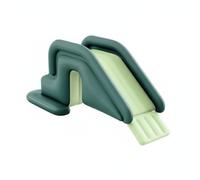 Qectial Toboggan Gonflable Enfant Glissière Jeu Intérieur Piste Structure Large et Stable en PVC Rails Latéraux Sécurisants Pompe à Pied Fournie Base, Vert
