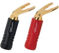 QED Airloc Standard - Connecteur pour haut-parleur - fourchette prise - noir, rouge (pack de 20)