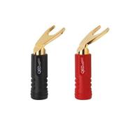 QED Airloc Standard - Connecteur pour haut-parleur - fourchette prise - noir, rouge (pack de 20)