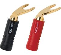 QED Airloc Wide - Connecteur pour haut-parleur - fourchette prise - noir, rouge (pack de 20)