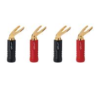 QED Fourche Screwloc 1890 (lot de 4 : 2 rouges / 2 noires) - Fiches bananes