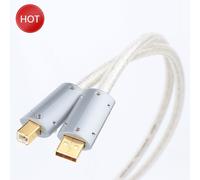 QED OCC-Câble audio USB plaqué argent,données HIFI,câble USB,radiateur haut de gamme,câble Hifi USB,câble de procureur A-B monoaudio carobronze,prise USB - Type 3m