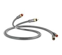QED Performance Audio 40i Câble audio stéréo RCA pour connecter 2 connecteurs phono à 2 téléphones avec technologie Solid Complementary Conductor™ et connecteurs RCA Anamate™ 1 m Noir