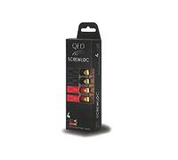 QED - Screwloc 6 mm - 10 mm Plaqué Or De Pelle (2 Rouge/2 Noir)