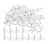 QEDBOJE 100 pièces Clip de fixation pince, dispositif de rangement avec clous en acier pour la fixation