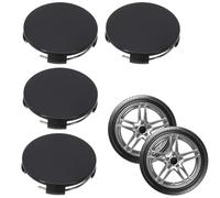 QEDBOJE 4 Pièces Capuchons de Moyeu Universels Haute Qualité ABS Surface Polie Adaptables aux Jantes Alliage (Ø ext. 60mm Ø int. 56mm) (Noir)