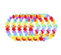 QEDBOJE 5 pièces Guirlande de Fleurs Hawaïennes Collier de Fleurs Tropicales à Volants Déguisement Hawaïen Lei Luau Hula Aloha pour Accessoire de Fête Tropical Plage Enfants Adultes