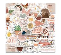 QEDBOJE 50 Pièces Autocollants Vintage Inspirants, Autocollants Bohème Motivants et Esthétiques pour Femmes, Adultes, Enfants, Adolescents, Enseignants, Autocollants Rétro en Vinyle Imperméables