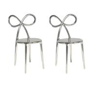 QEEBOO set de 2 chaises RIBBON CHAIR METAL FINISH (Argent - Polypropylène)