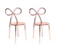 QEEBOO set de 2 chaises RIBBON CHAIR METAL FINISH (Or rose - Polypropylène)