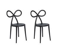 QEEBOO set de 2 chaises RIBBON CHAIR (Noir - Polypropylène)