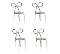 QEEBOO set de 4 chaises RIBBON CHAIR METAL FINISH (Argent - Polypropylène)