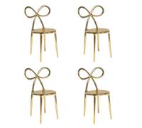 QEEBOO set de 4 chaises RIBBON CHAIR METAL FINISH (Or - Polypropylène)