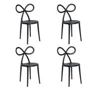 QEEBOO set de 4 chaises RIBBON CHAIR (Noir - Polypropylène)