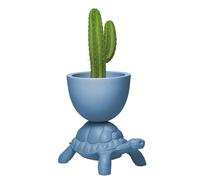 QEEBOO vase TURTLE CARRY PLANTER (Blue avio - Polyéthylène)