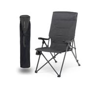 qeedo Johnny Highback Chaise de Camping, Dossier Haut, rembourrée, réglable, Chaise Pliante à Dossier Haut, Confortable, Porte-Boisson
