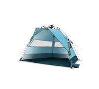 qeedo Quick Bay Tente de Plage (UV80) pour 2 Personnes avec Roll-in-Bag, piquets en Plastique et Cordes d'ancrage - Protection Solaire pour familles, Enfants, bébés ou Chiens - Oceanblue