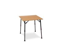 qeedo Quick Kimmy 70 x 70 cm - Table de Camping d'extérieur en Aluminium et Bambou, Repliable, réglable en Hauteur, compacte, légère, Stable et Robuste, Petit Format - 2 Personnes - 6,5 kg