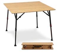 qeedo Quick Kimmy - différentes Tailles - Tables de Camping pour l'extérieur en Aluminium et Bambou, Pliables, réglables en Hauteur, compactes, légères, Stables et Robustes - 2/4 / 6 Personnes