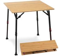 qeedo Quick Kimmy - différentes Tailles - Tables de Camping pour l'extérieur en Aluminium et Bambou, Pliables, réglables en Hauteur, compactes, légères, Stables et Robustes - 2/4 / 6 Personnes