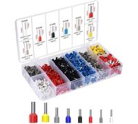 QeeHeng 1200 Pièces Embouts de Cablage Isolés, 0,5 mm² à 10 mm² Cosses Electriques a Sertir, Cosse à Sertir Viroles Connecteur pour Connexion de Fils, Connecteur électrique