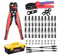 QeeHeng Kit de connecteurs de panneau solaire avec connecteur de câble de panneau solaire de branche en Y + outil de dénudage de fil + outil de sertissage solaire pour fil solaire PV de 2,5/4/6 mm²