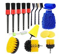 QeeHeng Lot de 17 brosses de Nettoyage de Voiture avec Brosse de Nettoyage de Voiture + brosses de Nettoyage de Voiture pour l'intérieur, l'extérieur, Les Roues