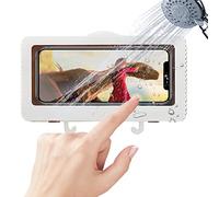 QeeHeng Support de téléphone étanche pour Salle de Bain, étui de téléphone Mural pour Salle de Bain, étui de téléphone Portable étanche à écran Tactile Anti-buée pour Salle de Bain (Blanc)