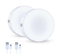 qeemmy LED Veilleuse Rechargeable, LED Lampe de Placard avec 1000 mAh Grande Batterie, Luminosité Réglable, Dimmable Tactile Lumières pour Placard, Armoire, Comptoir, Cuisine, Chambre(Paquet de 2)