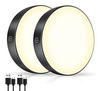 qeemmy Lumière de placard 3000K, batterie rechargeable 3000K Lampes Armoire, veilleuse LED avec grande batterie 1000 mAh, lampe à coller pour placard, armoire, cuisine(Paquet de 2)
