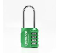 QEENLOCK Cadenas code 4 chiffres, à anse de 6,6 cm, pour casier Vestiaire Sport, Collège, Scolaire, Portail, Abri de jardin, Couleurs noir, bleu, rouge, vert, gris (Vert)