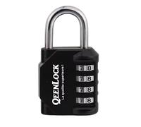 QEENLOCK Cadenas Code 4 Chiffres, Cadenas a Code Pour Casier Vestiaire Sport, College, Scolaire, Cadna avec Code Exterieur Pour Portail, Abri de Jardin,couleurs noir, bleu, rouge (noir)