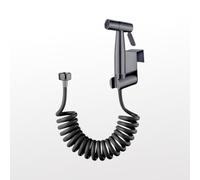 QEENLOCK Kit complet douchette WC en acier inoxydable, pulvérisateur bidet portable avec crochet pour réservoir d'eau, tuyau télescopique flexible 200 cm pour toilettes,lavabo,Gris foncé