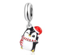 QeenseKc Breloque bonhomme de neige elfe cerf bonhomme en pain d'épices pour bracelet Pandora, émail, Base