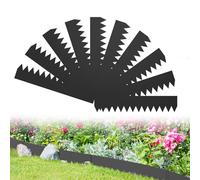 QEENTOE Bordure de pelouse galvanisée, 10 m x 20 cm, très flexible, en métal, pour cour, jardin, ferme, noire