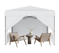 QEENTOE Tente de réception, de qualité supérieure, 3 x 3 m, avec équipement complet, pliable, polyvalente, pour les fêtes de jardin, les marchés et le camping, résistante à l'hiver, hauteur réglable