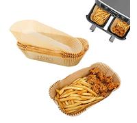 QEEQPF Lot de 120 doublures de friteuse à air, doublées de parchemin, antiadhésives, papier sulfurisé, accessoires pour friteuse à air double zone, four, micro-ondes