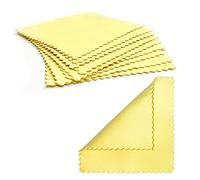 QEEQPF Lot de 15 Chiffons de Nettoyage pour Bijoux Chiffon de Polissage Jaune Antirouille et Anti-oxydation Chiffons de Nettoyage pour Bijoux pour Perle Sterling Or Platine et Argent 8 x 8 cm